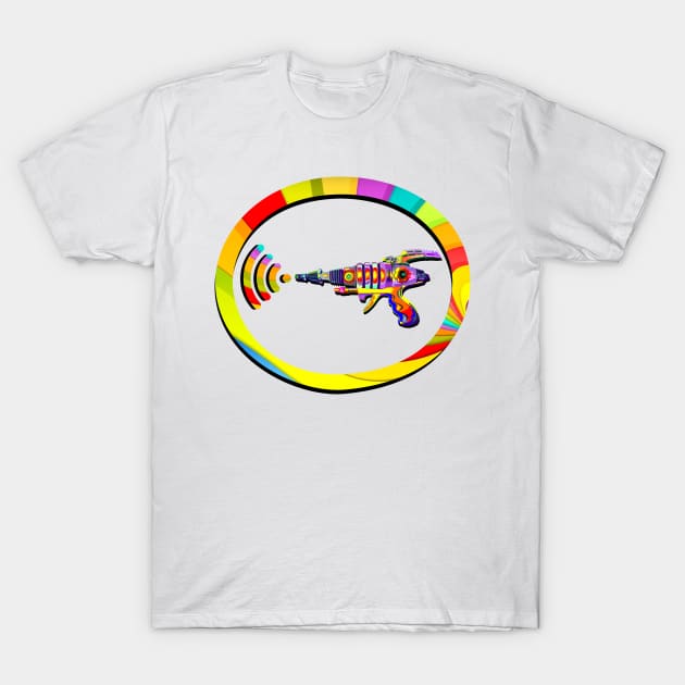 Rainbow - Raygun Circular T-Shirt by GR8DZINE